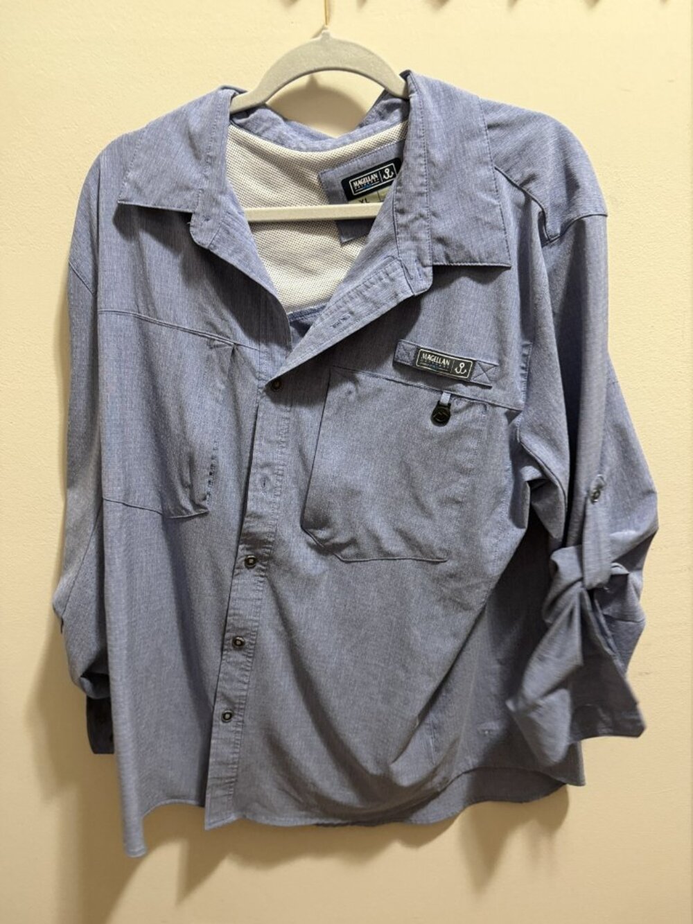 Magellan Outdoors Men's Blue Fishing Button-Up Shirt Size XL